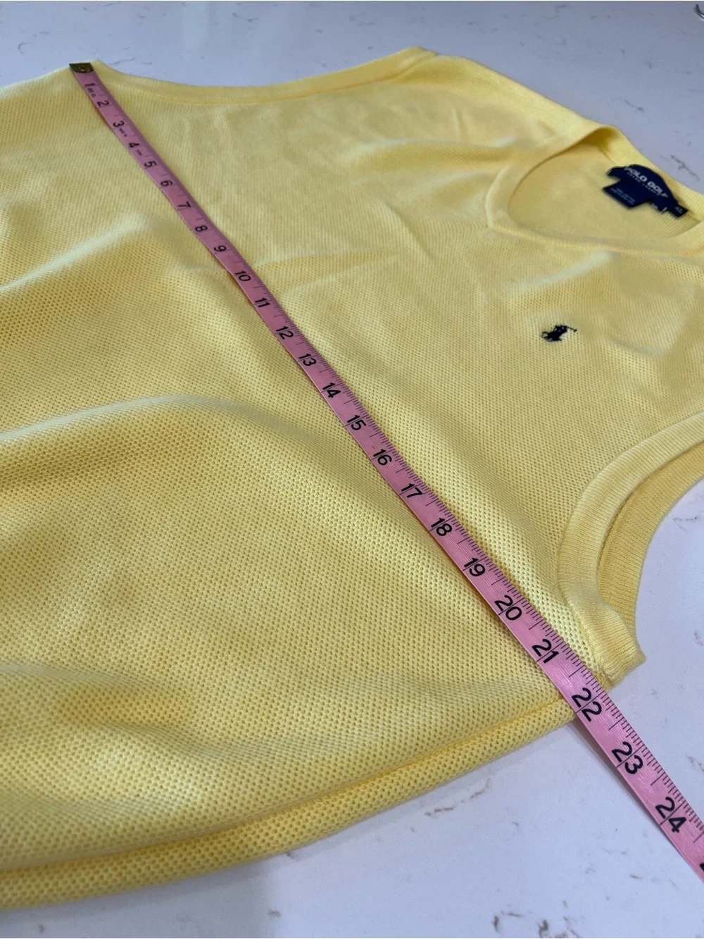 Polo Golf Ralph Lauren Vintage 90s Yellow Cotton Sweater Vest XL